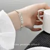 Pulseira de Prata S925 Nalan, Design Moderno e Simples, Exquisite e Atrai-Riqueza Pulseira de Moeda de Cobre Cristal de Gelo S8516