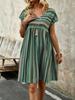 Vestido feminino com estampa listrada e decote em V e manga morcego, estilo europeu e americano, 2024, AliExpress Amazon