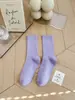 Calcetines de Colores para Niños Ins Súper Fire Morado Naranja Rojo Rosa Calcetines Medios Calcetines de Danza Moderna con Pantalones de Tiburón