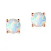 Pendientes de botón redondos de ópalo de moda para mujer europea y americana, pendientes exquisitos con forma de huevo de ópalo con incrustaciones de cristal para uso diario y para ir al trabajo, para dropshipping