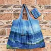 Bolso Estilo Pintura al Óleo de Van Gogh, Capacidad Extra Grande, Bolsa de Compras Plegable, Bolsa de Dibujos Animados Ecológica para Supermercado, Bolsa para la Compra, Bolsa de Almacenamiento