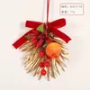 Flores Artificiais para o Ano do Cavalo, Frutas Vermelhas de Azevinho, Enfeites Pendentes de Frutas da Fortuna, Decorações de Porta, Laço Estilo Chinês