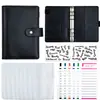 Caderno A6 de Folhas Soltas Mais Vendido no Exterior, Logo Personalizável, Capa Destacável de Folhas Soltas, Planejador de Orçamento em Dinheiro de Couro PU