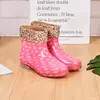 Botas de lluvia para mujer, forradas de felpa para mayor calidez, ligeras, diseño de caña corta, impermeables, adecuadas para todas las estaciones, modernas y con suelas antideslizantes, diseñadas para mujeres adultas