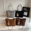 Bolsa Tote Estampa de Leopardo Personalizada Estilo Coreano Retrô para o Dia a Dia, Bolsa de Braço Versátil, Bolsa de Ombro Fashion com Grande Capacidade para Mulheres