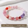 Exquisita Pulsera de Cristal para Mujer con Diseño de Múltiples Cuentas, Diseño de Círculo Único Dopamina, Accesorio de Moda de Lujo Ligero, Joyería al por Mayor