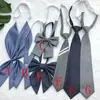 Corbata Gris Lazo Cruzado para Mujer Raíz de Pluma Uniforme Estudiantil Japonés Toga Académica Falda Plisada Cuello de Lazo Versátil