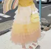 Conjunto para Menina 2026 Novo Estilo Saia Biscoito Fofa Infantil Vestido de Verão para Menina Conjunto de Duas Peças com Suéter de Seda de Gelo Tendência