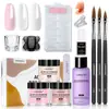 Kit de Armadura de Cristal para Principiantes en Uñas Kit de Polvo de Cristal Polvo Blanco Transparente Kit de Polvo con Brillo de 12 Colores Armadura Francesa Yan Xi