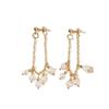 Pendientes de perlas con borlas y pequeñas cuentas redondas doradas de estilo sencillo con nueva joyería transfronteriza entre Europa y Estados Unidos.