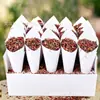 Venda Quente Cone de Papel para Confete de Casamento Suporte em Formato de Cone de Rosa Natural Conjunto Combinado de Bandejas para Casamento