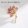Nuevo Broche Retro Estilo Chino de Peonía con Goteo de Aceite y Perlas con Flores de Pedrería Multicolor, Accesorio para Mujer para Qipao y Hanfu