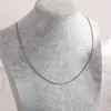 Elegante Collar Francés Sin Color Brillante Joyería de Acero de Titanio de Malla Plana Cuadrada de Alta Calidad Cadena Clavicular Simple de Nicho para Mujer