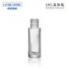 Botella de Vidrio Transparente con Rodillo de 5 ml, Botella Dispensadora de Aceites Esenciales, Botella de Perfume Roller, Botella para Esencia de Ojos