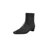 Botas Finas de Piel de Ternera Estilo Simple y Fresco Tacón Kitten 2026 Invierno Tacón Medio Grueso Para Ir al Trabajo Punta Cuadrada Pequeña Botines de Piel Genuina para Mujer