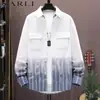 Camisa con Degradado de Estilo Americano Nueva para Otoño 2026 para Hombre, Chaqueta Casual Holgada de Moda, Camisa Versátil y Elegante