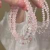 "Refrigerante de Pêssego" Pulseira Doce de Laço com Miçangas Feminina Nicho Ins Novo Estilo Luxo Leve Simples Pulseira de Melhor Amigo