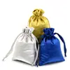 Fábrica de Origem Veludo Italiano Bolso com Cordão Cor Lisa Simples Bolsa de Armazenamento de Joias com Logotipo Imprimível
