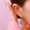 Pendientes vintage de cristal morado estilo Hong Kong, populares en Internet, nuevos, de alta gama, ligeros, de lujo, elegantes, combinables, pendientes únicos para mujer.