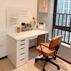 Escritorio con cajones, diseño minimalista, estilo popular, adecuado para uso doméstico, estudio y oficina, disponible en tamaños individual y doble para estudiantes