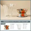 Taza de té de cerámica Ru kiln con diseño de girasol y glaseado de caramelo del fabricante, juego de té kung fu de alta gama, tetera, gaiwan, utensilios de té antiescaldantes