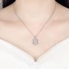 AliExpress Venta Caliente Collar con Colgante de Zircón Rectangular para Mujer Imitación de Gema Colgante Cadena Clavicular Joyería Diamante Rojo Amarillo Blanco