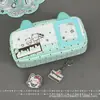 Estuche para lápices tipo crema de gato de chocolate color menta, bolsa ita de gran capacidad estilo ins girly con alto atractivo estético