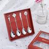 Cuchara creativa de acero inoxidable 304 con forma de corazón para postre, ideal como regalo de cumpleaños o de Navidad.