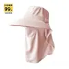 Sombrero de Sol Integral de Verano para Mujer, Mascarilla Facial Transpirable, Protección para el Cuello, Sombrero de Sol Integrado, Sombrero de Sol para Exteriores Anti-UV