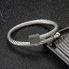 Suministro Transfronterizo de Pulseras de Alambre Wia de Acero Titanio de Venta Caliente para Hombres, Joyería Elástica Abierta Punk Hip-Hop, Accesorios de Mano Modernos