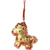 Chaveiro de ouro 999 puro "Fique Rico Logo", pingente de cavalo do zodíaco com fio vermelho, presente promocional feito sob medida para eventos corporativos