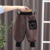 Calça de Inverno Espessa de Veludo Nova 2024 Infantil Acolchoada e de Veludo Xadrez Espessa Quente e Xadrez Casual