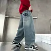 Jeans para Niños Estilo Nuevo Primavera y Otoño Pantalones Infantiles para Niños Mayores Pantalones Largos Casuales Pantalones Holgados para Niños Venta al por Mayor Dropshipping