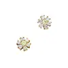 Pendientes de flor de circón y perla de moda dulce transfronteriza, pendientes exquisitos, pequeños y frescos franceses, pétalos simples