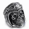 Anel masculino de aço inoxidável personalidade dominadora anel de caveira de aço titânio punk retrô HZ152