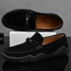 Primavera y verano 2024 nuevos zapatos de frijol cosidos a mano de talla grande transfronterizos para exteriores, ocio, pies perezosos, para conducir, zapatos de hombre