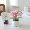 Vaso de Flores Hortênsia Crochê Feito à Mão com Lã, Vaso Pequeno Simulado, Decoração de Mesa, Presente de Feriado, Atacado Transfronteiriço