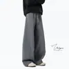 Pantalones de Chándal Curvos de Estilo Old Money Premium para Hombre, Pantalones Deportivos de Invierno de Alta Gama High Street Americano, Pantalones Anchos Holgados de Marca de Moda