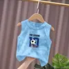 Chaleco de Algodón Puro para Niños y Niñas, Nuevo Camiseta sin Mangas de Verano Tie-Dye Versátil Elegante con Estampado de Dibujos Animados