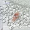 INS uña base transparente serie cristal blanco forma especial punta inferior diamante transparente corazón torcido caramelo de roca usar uña teléfono móvil pegar diamante