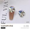 Arte de uñas Pila de cristal Luz de diamante Lujo super brillante Forma de corazón Rectangular Ángulo recto Incrustado a mano Decoraciones de uñas de perla al por mayor
