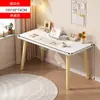 Escritorio de computadora engrosado, escritorio de dormitorio con estantería integrada, escritorio de estudio simple para el hogar, mesa pequeña de oficina sencilla, banco de trabajo