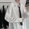 Estilo Academia Camisa Blanca Uniforme DK Manga Larga Estilo Hong Kong Holgada Casual Tendencia Coreana Abrigo Versátil Tendencia