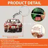 Nuevo producto transfronterizo: colgante acrílico con diseño de coche vintage, llavero, accesorio para mochila, decoración de boda para recién casados