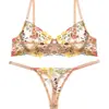 Lencería Sexy Ultra Delgada para Mujer, Sujetador Push-Up de Encaje, Conjunto de Sujetador Transparente de Malla Bordada, Estilo Sexy Puro Deseo
