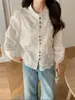 Nueva Camisa Bordada de Cuello Redondo Estilo Chino para Mujer, Nuevo Diseño Verano 2026, Top Cárdigan Versátil para Figuras Pequeñas