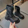 Botas Martin para Niños 2026 Otoño/Invierno Nuevo Estilo Zapatos de Cuero para Niños y Niñas, Botas Vaqueras Occidentales para Desfile de Moda, Botas de Motocicleta, Botas Individuales de Moda