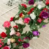 Ratán de rosas simuladas transfronterizo 45 ratán de rosas pequeñas tubo oscilante para enrollar decoración de techo ratán de rosas