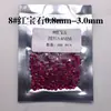 Piedras Sueltas Pequeñas Redondas de Rubí de 0.8 Mm a 3.0 Mm, Corindón Rojo Sintético #8 al por Mayor, Rubí Artificial de Fondo Puntiagudo.