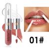 Julystar Labial Fácil de Colorear Doble Cara Espejo Brillo de Labios Maquillaje Multicolor Larga Duración No se Pega a la Taza Brillo de Agua Aceite para Labios Brillo de Labios
